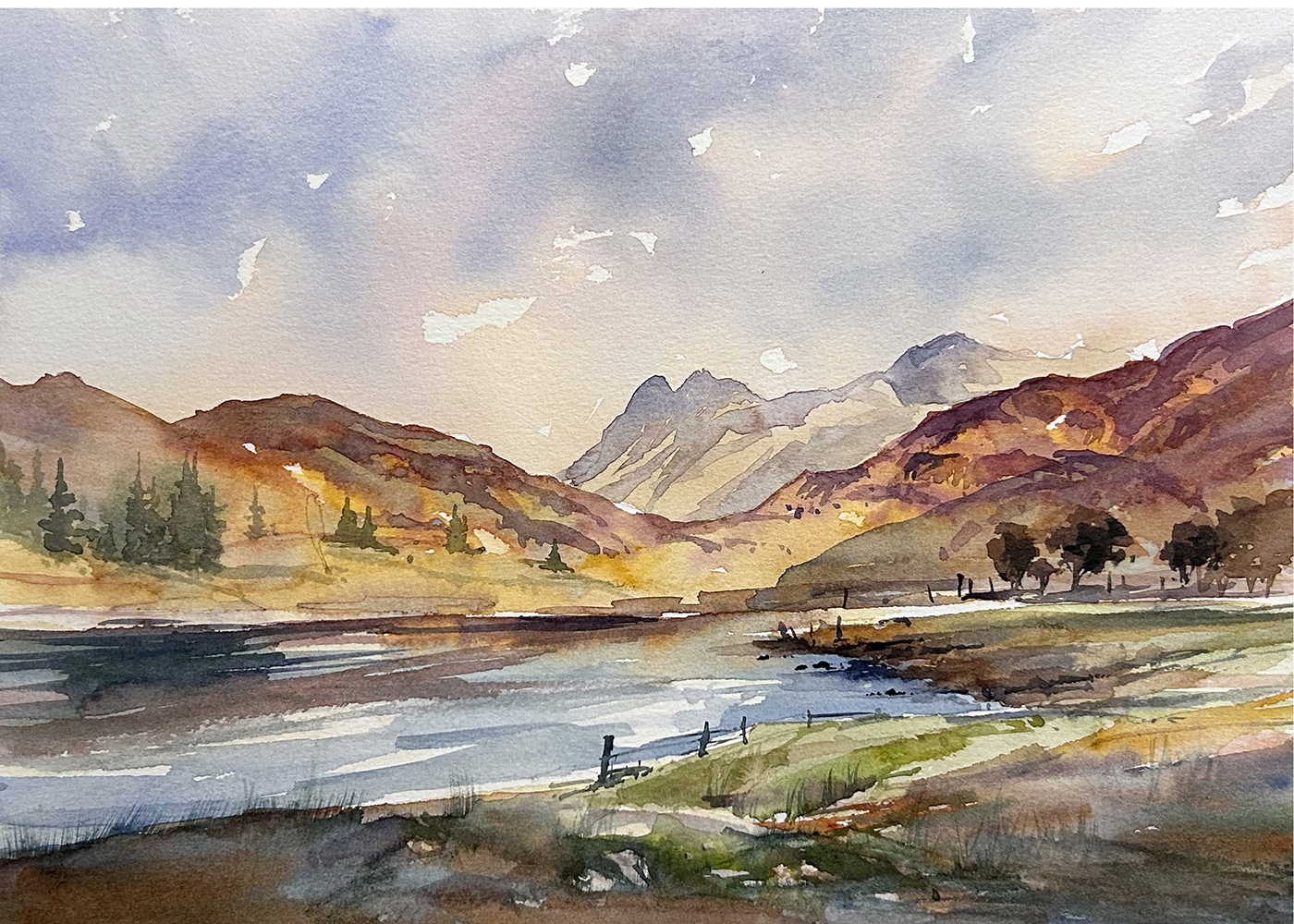 Finished painting 16th Feb Blea Tarn - by Les Darlow